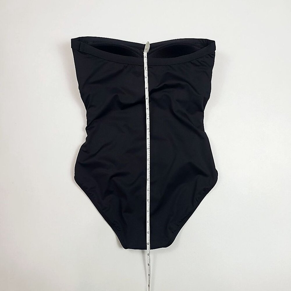 Tommy Bahama Pearl Shirred Bandeau One Piece Convertible Halter Black Women's 8 - Picture 7 of 16